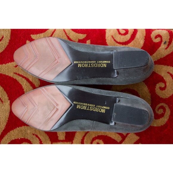 Vintage Women's Pumps Shoes Nordstrom Comfort Construction Textured Leather Gray - Picture 4 of 4